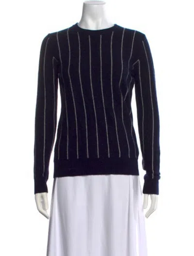Pre-owned Madeleine Thompson Cashmere Striped Sweater In Black