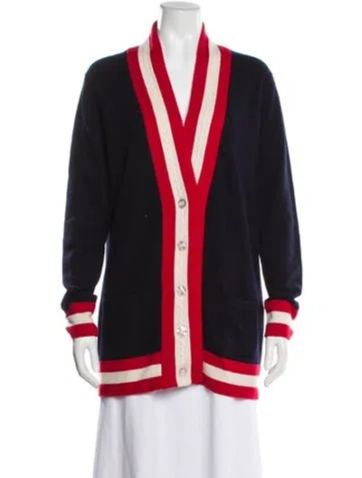 Pre-owned Madeleine Thompson Cashmere Striped Sweater In Blue