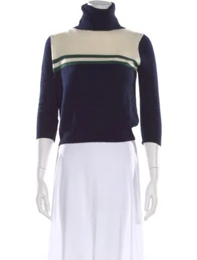 Pre-owned Madeleine Thompson Cashmere Striped Sweater In Blue