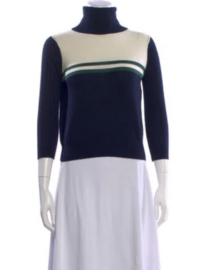 Pre-owned Madeleine Thompson Cashmere Striped Sweater In Blue
