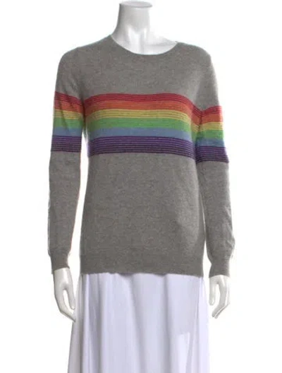 Pre-owned Madeleine Thompson Cashmere Striped Sweater In Gray