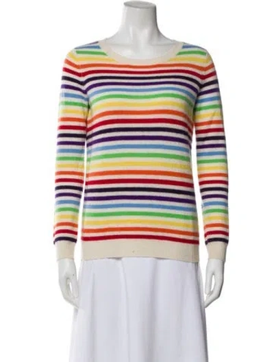 Pre-owned Madeleine Thompson Cashmere Striped Sweater In Neutral