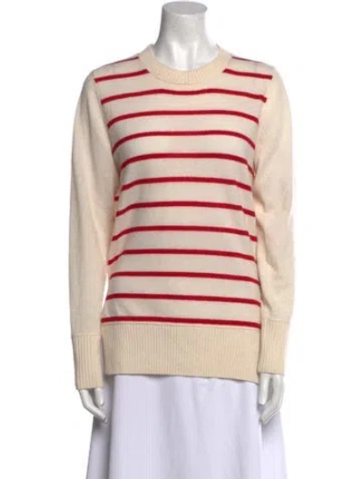 Pre-owned Madeleine Thompson Cashmere Striped Sweater In Neutral