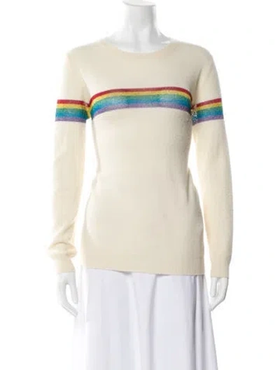 Pre-owned Madeleine Thompson Cashmere Striped Sweater In Neutral