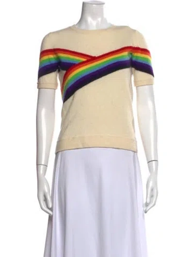 Pre-owned Madeleine Thompson Cashmere Striped Sweater In Neutrals
