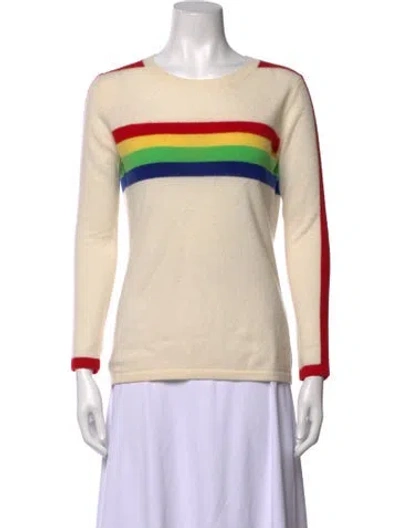 Pre-owned Madeleine Thompson Cashmere Striped Sweater In Neutrals