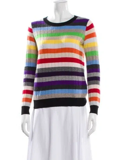 Pre-owned Madeleine Thompson Cashmere Striped Sweater In Purple