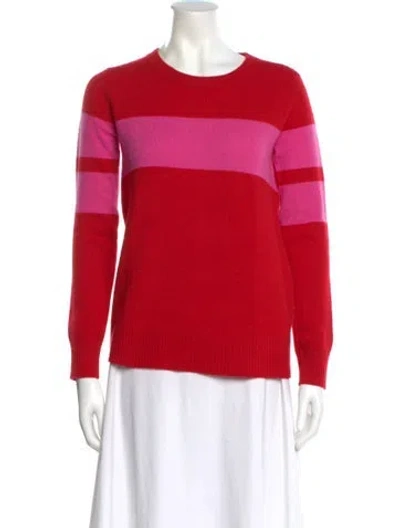Pre-owned Madeleine Thompson Cashmere Striped Sweater In Red