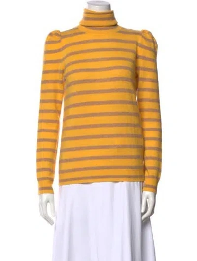 Pre-owned Madeleine Thompson Cashmere Striped Sweater In Yellow