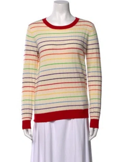 Pre-owned Madeleine Thompson Cashmere Striped Sweater In Yellow