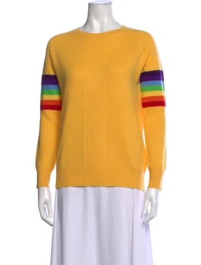 Pre-owned Madeleine Thompson Cashmere Striped Sweater In Yellow