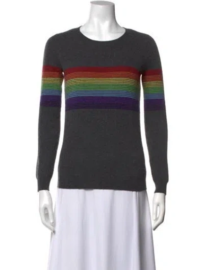Pre-owned Madeleine Thompson Cashmere Striped Top In Grey