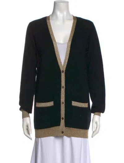 Pre-owned Madeleine Thompson Cashmere V-neck Sweater In Black