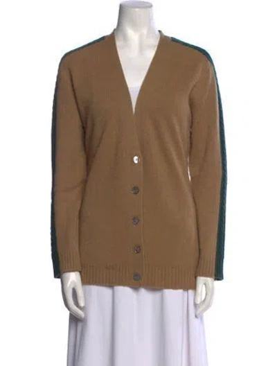 Pre-owned Madeleine Thompson Cashmere V-neck Sweater In Brown