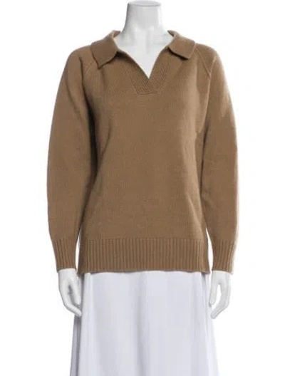 Pre-owned Madeleine Thompson Cashmere V-neck Sweater In Brown