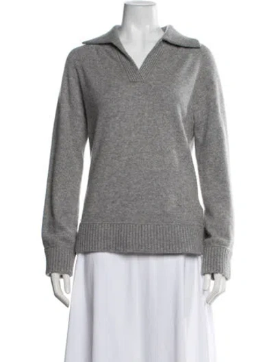 Pre-owned Madeleine Thompson Cashmere V-neck Sweater In Grey