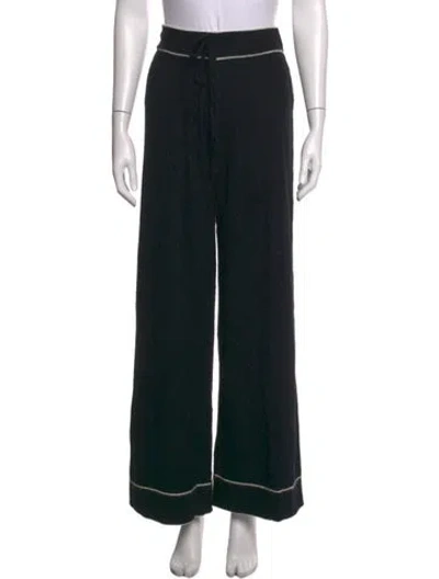 Pre-owned Madeleine Thompson Cashmere Wide Leg Pants In Black