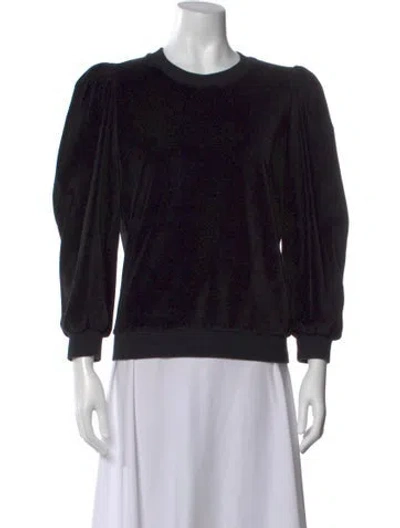 Pre-owned Madeleine Thompson Crew Neck Long Sleeve Top In Black