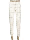Madeleine Thompson Layla Check-pattern Track Pants In Neutrals