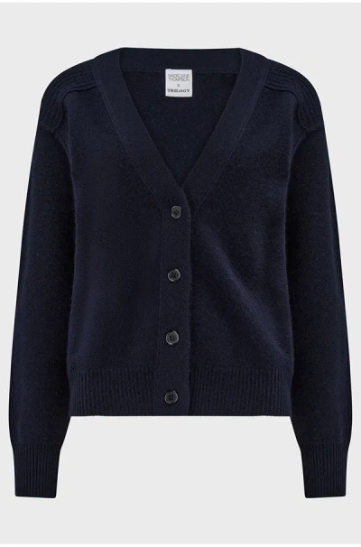Madeleine Thompson Lux Cardigan In Navy In Blue