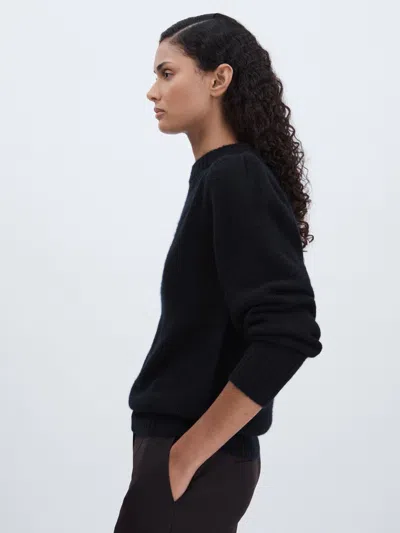 Madeleine Thompson Navy Cashmere Crew Neck Jumper In Blue