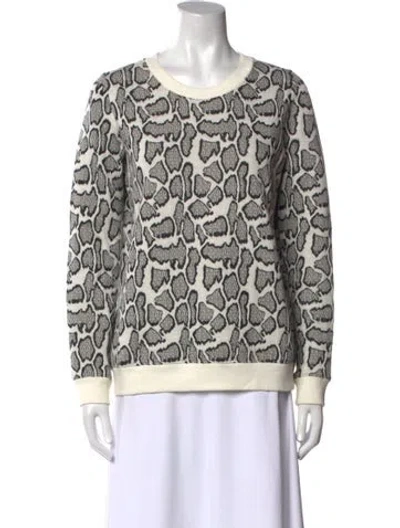 Pre-owned Madeleine Thompson Printed Scoop Neck Sweater In Multi