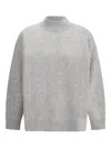 Madeleine Thompson Crewneck Sweater In Wool And Cashmere In Gray