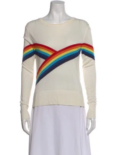 Pre-owned Madeleine Thompson Striped Crew Neck Sweater In Neutral