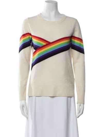 Pre-owned Madeleine Thompson Striped Crew Neck Sweater In Neutrals