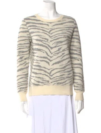 Pre-owned Madeleine Thompson Wool Animal Print Top In Neutral