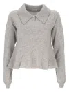 Madeleine Thompson Wool Blend Sweater In Gray