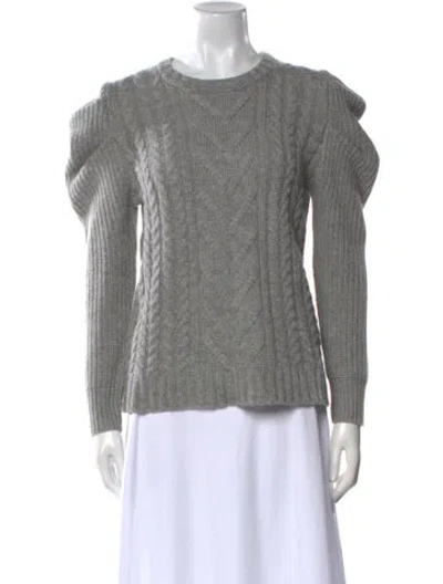 Pre-owned Madeleine Thompson Wool Crew Neck Sweater In Gray
