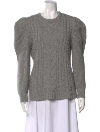Pre-owned Madeleine Thompson Wool Crew Neck Sweater In Gray