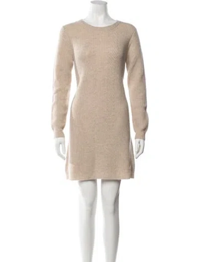 Pre-owned Madeleine Thompson Wool Mini Dress In Clear/neutrals