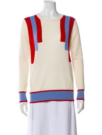 Pre-owned Madeleine Thompson Wool Striped Sweater In Neutral