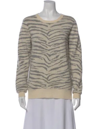Pre-owned Madeleine Thompson Wool Striped Sweater In Neutral