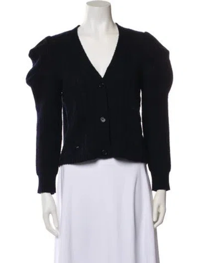 Pre-owned Madeleine Thompson Wool V-neck Sweater In Black