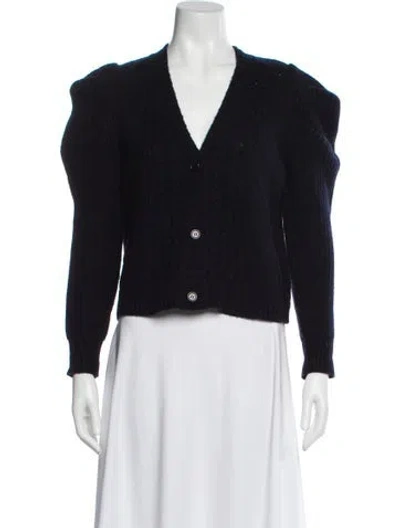 Pre-owned Madeleine Thompson Wool V-neck Sweater In Black