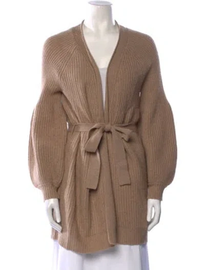 Pre-owned Madeleine Thompson Wool V-neck Sweater In Neutral