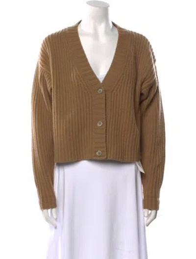 Pre-owned Madeleine Thompson Wool V-neck Sweater In Neutral