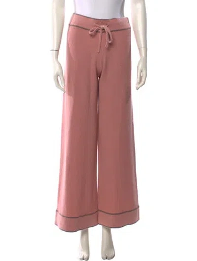 Pre-owned Madeleine Thompson Wool Wide Leg Pants W/ Tags In Pink