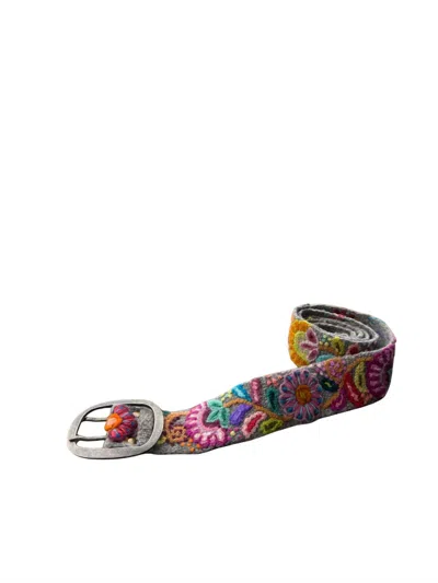 Madeline Butterfly Embroidered Belt In Purple
