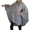 Madeline Love Faux Fur Poncho In Gray In Gray