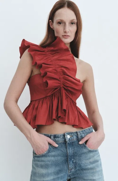 Madeline Marie Juliette Blouse Taffeta In Burgundy