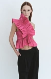 Madeline Marie Juliette Blouse Taffeta In Pink