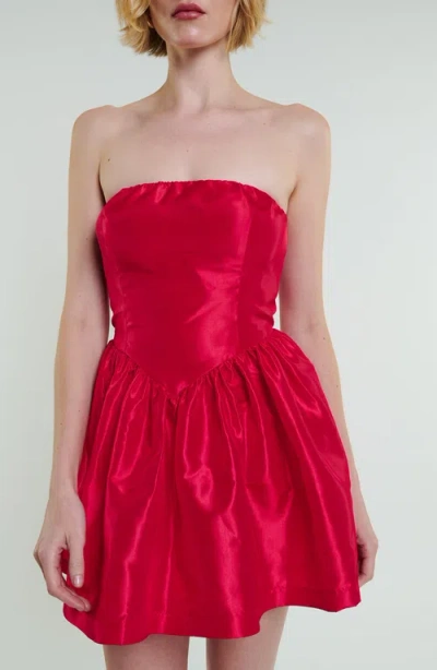 Madeline Marie Roxanne Mini Dress In Cherry Red