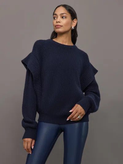 Madeline Thompson Lafayette Top In Navy
