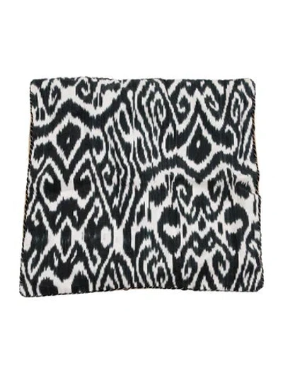 Pre-owned Madeline Weinrib Silk-blend Ikat Throw Pillow Sham W/ Tags In Black