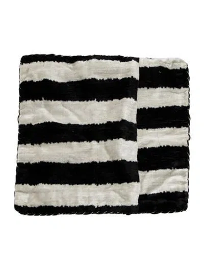 Pre-owned Madeline Weinrib Silk-blend Patterned Throw Pillow W/ Tags In Black
