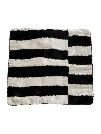 Pre-owned Madeline Weinrib Silk-blend Patterned Throw Pillow W/ Tags In Black